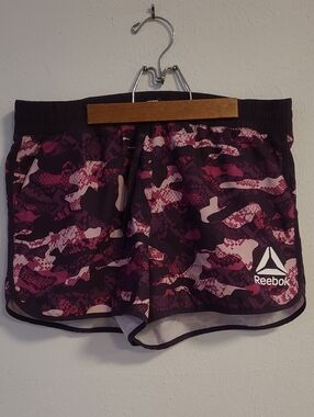 Reebok Women’s Pink Purple Camo Athletic Shorts